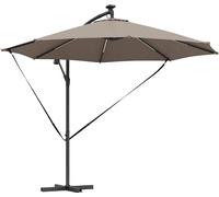 vidaXL Parapluie banane en saillie Taupe 294 x 294 x 248 cm