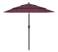 vidaXL Parasol 3-laags met aluminium paal 2,5 m bordeauxrood313864 Bordeaux