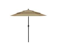 vidaXL Parasol 3-laags met aluminium paal 2,5 m taupe313863