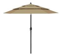 Parasol de Jardin à 3 niveaux avec Mât en Aluminium Pare-soleil Sable vidaXL