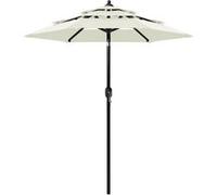 Parasol 3-laags met aluminium paal 2 m zandkleurig313852