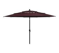 vidaXL Parasol 3-laags met aluminium paal 3,5 m bordeauxrood313880 Bordeaux G