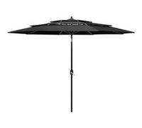 Vidaxl Parasol À 3 Niveaux Avec Mât En Aluminium Anthracite 3 M Gris