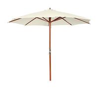 vidaXL Parasol 300x258 cm Blanc sable