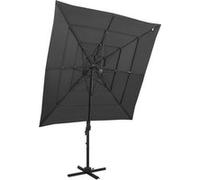 Vidaxl Parasol À 4 Niveaux Avec M?T En Aluminium Anthracite 250x250 Cm Gris