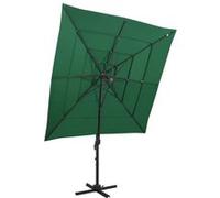 Vidaxl Parasol À 4 Niveaux Avec M?T En Aluminium Vert 250x250 Cm Vert