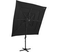 Vidaxl Parasol À 4 Niveaux Avec M?T En Aluminium Noir 250x250 Cm Noir
