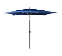Vidaxl Parasol À 3 Niveaux Avec Mât En Aluminium Bleu Azuré 2,5x2,5 M Bleu