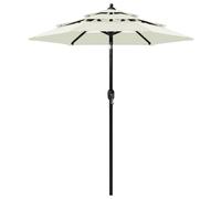 Vidaxl Parasol À 3 Niveaux Avec Mât En Aluminium Sable 2 M