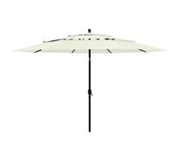 Vidaxl Parasol À 3 Niveaux Avec Mât En Aluminium Sable 3,5 M