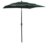 Vidaxl Parasol À 3 Niveaux Avec Mât En Aluminium Vert 2x2 M Vert