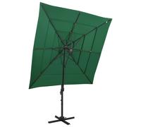 Vidaxl Parasol À 4 Niveaux Avec M?T En Aluminium Vert 250x250 Cm Vert