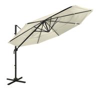 Vidaxl Parasol À 4 Niveaux Avec Mât En Aluminium Sable 3x3 M