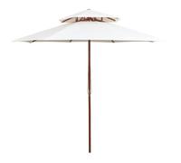 vidaXL Parasol à Deux Étages avec Poteau en Bois, Pare-soleil de Patio, Abri de Soleil, Parasol de Patio Terrasse Extérieur, 42964