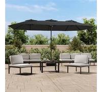 vidaXL Parasol à double tête anthracite 449x265 cm, parasol de jardin, parasol d'extérieur, parasol de patio, parapluie, 362947 Gris G