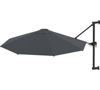 vidaXL Parasol Mural avec Mât Métallique 300 cm Anthracite Balcon Patio Jardin 44865