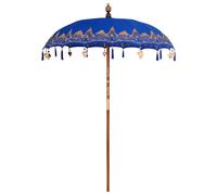 Vidaxl Parasol Autre Bleu X 250 Cm Coton Et Bois Massif