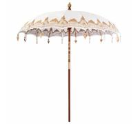 Vidaxl Parasol Autre Crème X 250 Cm Coton Et Bois Massif