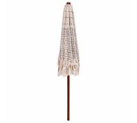 Vidaxl Parasol Autre Crème X 250 Cm Coton Et Bois Massif
