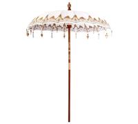 Vidaxl Parasol Autre Crème X 250 Cm Coton Et Bois Massif