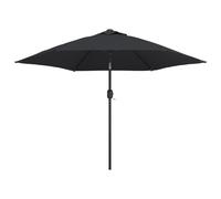 vidaXL Parasol avec lampes LED et mât en acier 300 cm noir