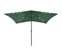 Vidaxl Parasol Avec Led Et Mât En Acier Vert 2x3 M Vert