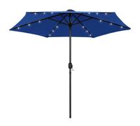 Vidaxl Parasol Avec Led Et Mât En Aluminium 270 Cm Bleu Azuré Bleu