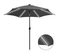 vidaXL Parasol avec LED et mât en aluminium 300 cm Anthracite Gris