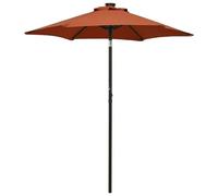 Vidaxl Parasol Avec Lumières Led Terre Cuite 200x211 Cm Aluminium