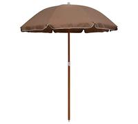vidaXL Parasol avec Mât en Acier Pare Soleil Parasol de Jardin Patio Terrasse Plage Extérieur Anti-UV Anti-décoloration 180 cm Taupe