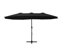 Vidaxl Parasol D'extérieur Et Poteau En Aluminium 460x270 Cm Noir