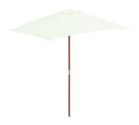 Vidaxl Parasol Avec Mât En Bois 150 X 200 Cm Sable