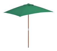 Vidaxl Parasol Avec Mât En Bois 150 X 200 Cm Vert Vert