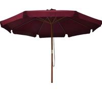 Vidaxl Parasol Avec Mât En Bois 330 Cm Bordeaux