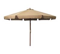 Vidaxl Parasol Avec Mât En Bois 330 Cm Taupe Gris