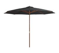 Vidaxl Parasol Avec Mât En Bois 350 Cm Anthracite