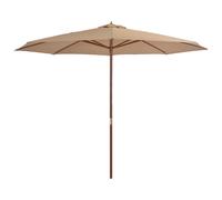 Vidaxl Parasol Avec Mat En Bois 350 Cm Taupe