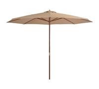 Vidaxl Parasol Avec Mat En Bois 350 Cm Taupe