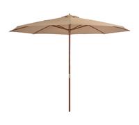 Vidaxl Parasol Avec Mat En Bois 350 Cm Taupe