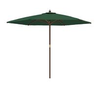vidaXL Parasol avec mât en bois vert 299x240 cm