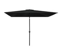 Vidaxl Parasol Avec Mât En Métal 300 X 200 Cm Noir Noir