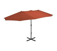 Vidaxl Parasol Avec Poteau En Aluminium 460 X 270 Cm Terre Cuite