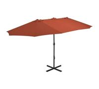 Vidaxl Parasol Avec Poteau En Aluminium 460 X 270 Cm Terre Cuite