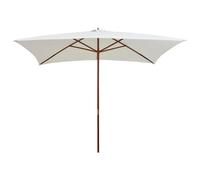 Parasol rectangulaire en bois 200 x 300 cm - VIDAXL - Blanc crème - Manuel