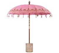 vidaXL Parasol balinais pour Le Patio, idéal pour l'ombre dans Le Jardin. C'est Un auvent extérieur Qui protège Bien du Soleil et ajoute Une Super déco résistante pour la terrasse en été.