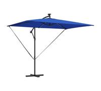 vidaXL Parasol Banane à mât déporté Bleu 294 x 200 x 254 cm, Parasol Moderne inclinable, Solution d'ombre extérieure, résistant au Vent pour se détendre cet été