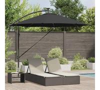 Vidaxl Parasol Banane À Mât Déporté Noir 294 X 294 X 248 Cm