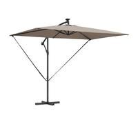 Vidaxl Parasol Banane À Mât Déporté Taupe 294 X 200 X 254 Cm