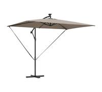 vidaXL Parasol Banane à mât déporté Taupe 294 x 200 x 254 cm, Parasol Moderne inclinable, Solution d'ombre extérieure, résistant au Vent pour se détendre cet été