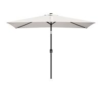 vidaXL Parasol Blanc Sable Rectangulaire Parasol de Jardin Plage Pare-soleil